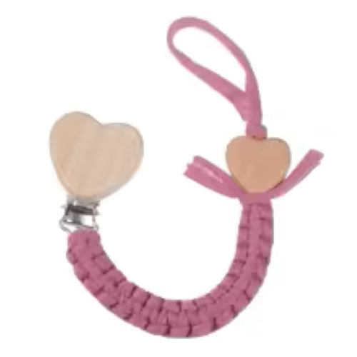 Attache tetine securisee rose