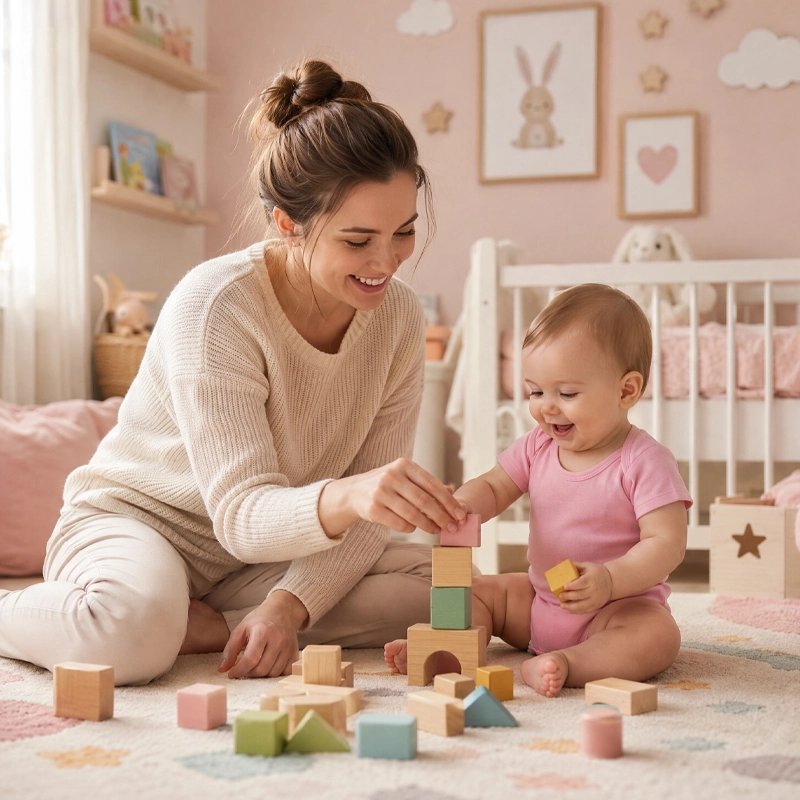 Body bebe fille confort maman joue avec son bébé