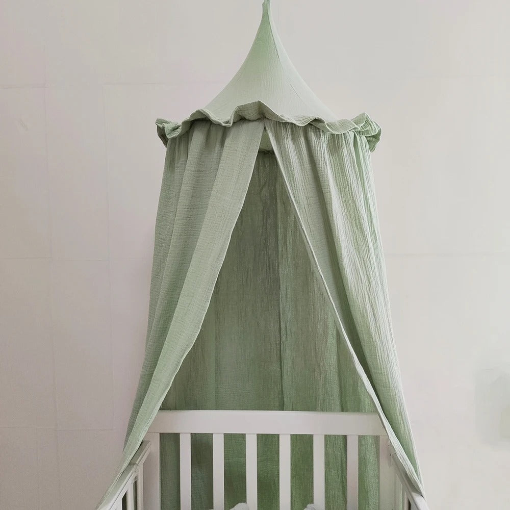 Ciel de lit feerique veloute vert