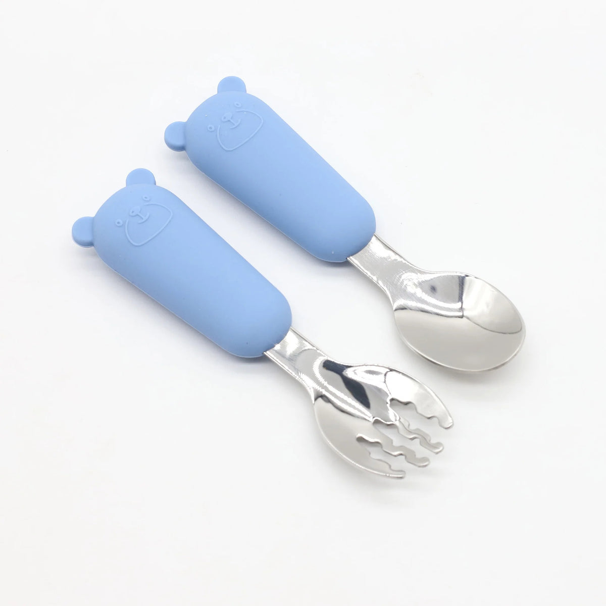 Couvert bébé ergonomique bleu