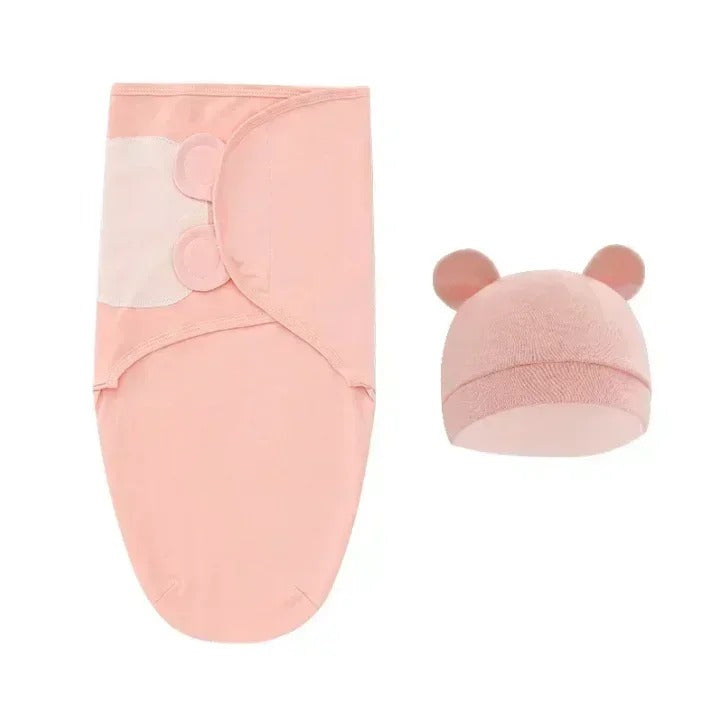 Couverture emmaillotage douce et securisante rose
