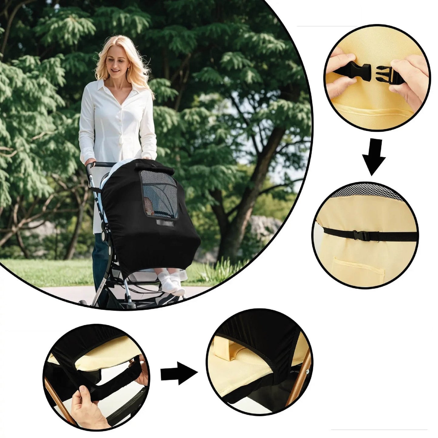 Parasol poussette | Anti - UV Universel - Mon P'tit Nid Bébé