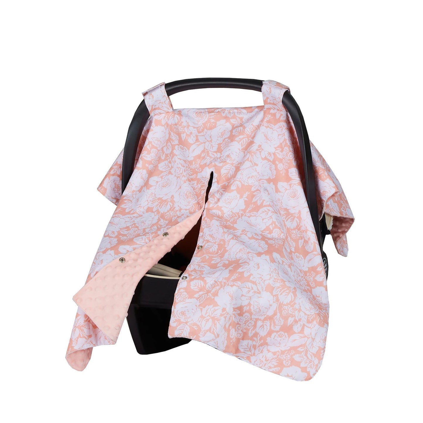Parasol poussette synthetique fleurs roses