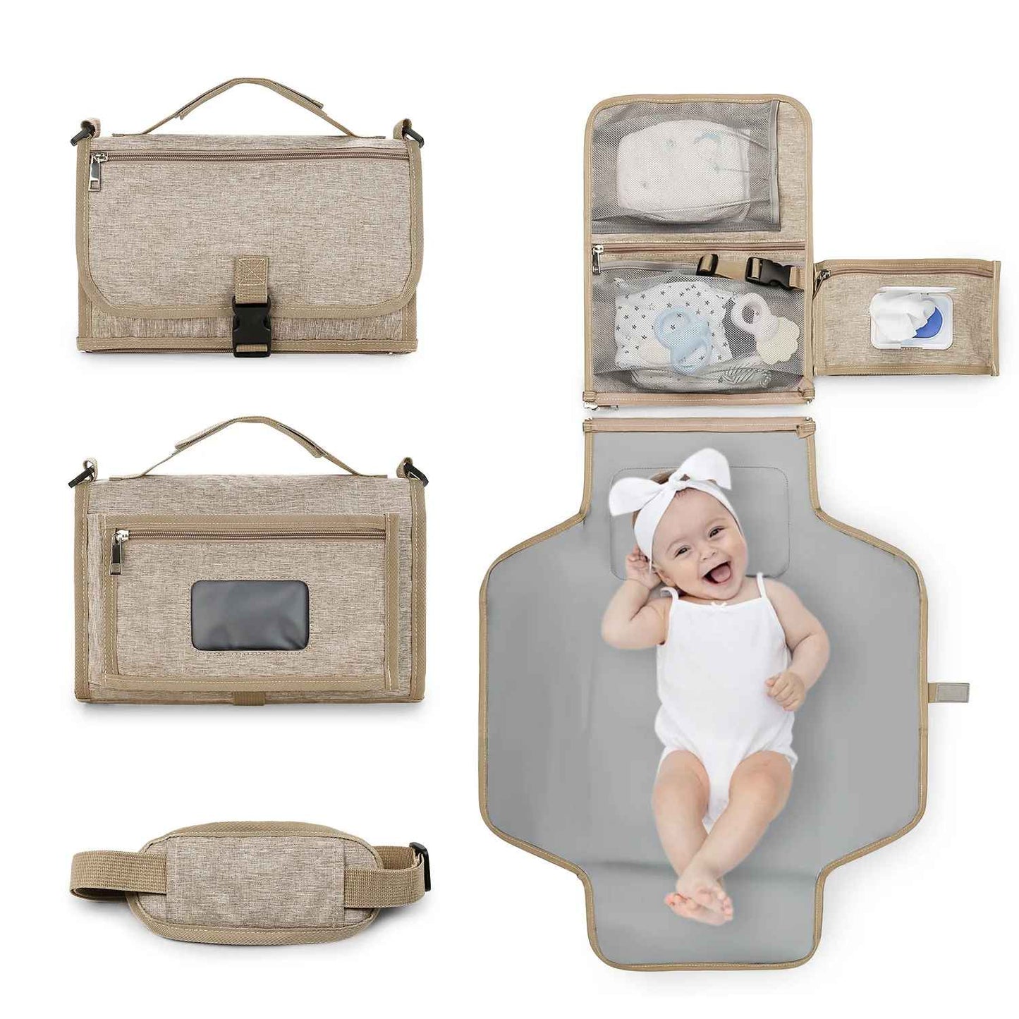 Tapis à langer nomade | Compact & Imperméable - Mon P'tit Nid Bébé