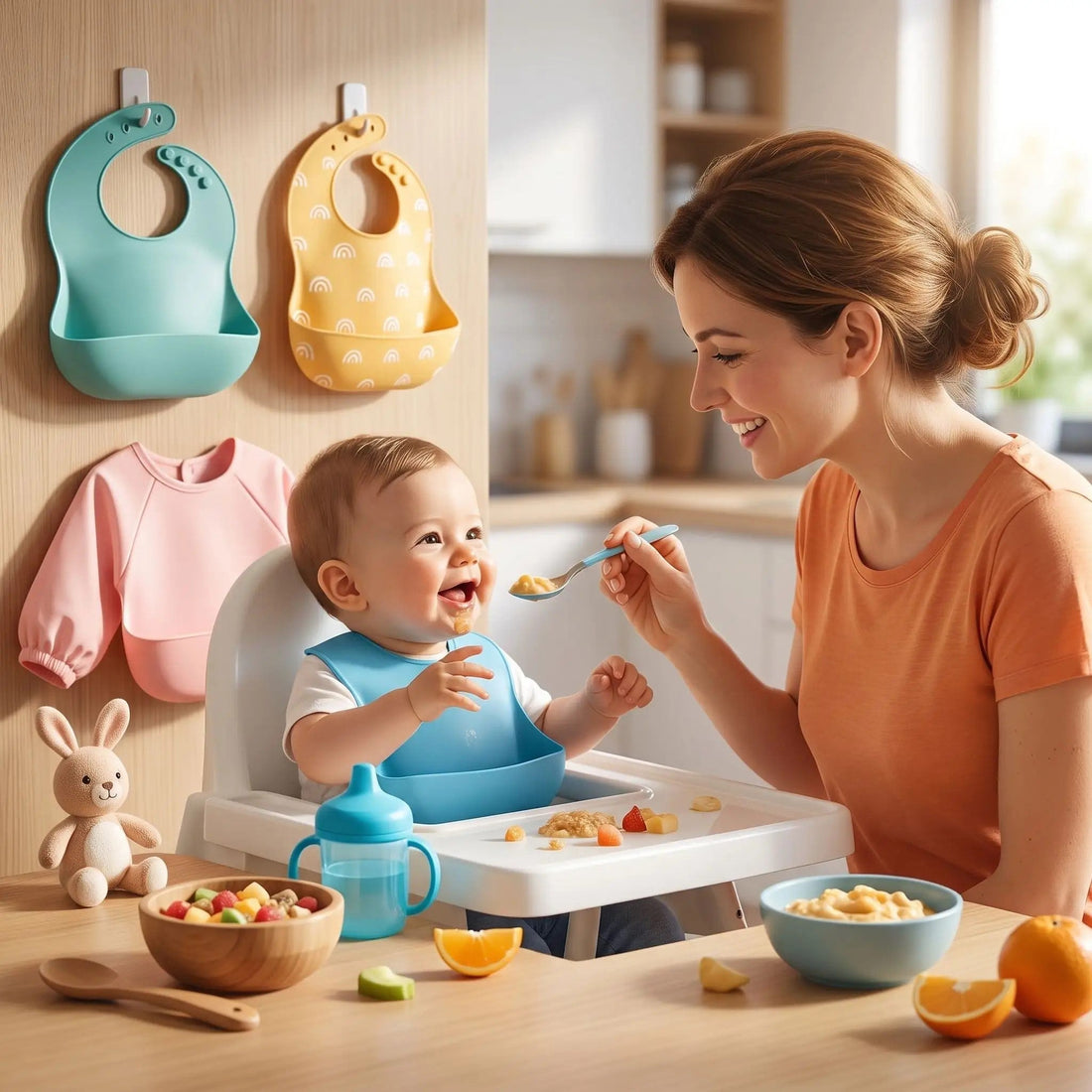 Quel bavoir récupérateur alimentaire choisir pour bébé ? - Mon P'tit Nid Bébé