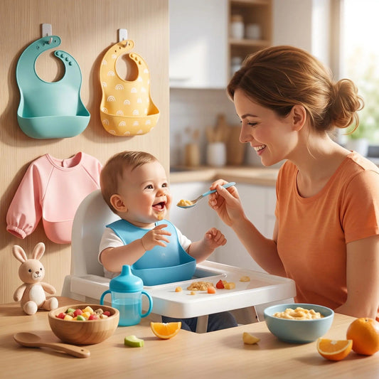 Quel bavoir récupérateur alimentaire choisir pour bébé ? - Mon P'tit Nid Bébé