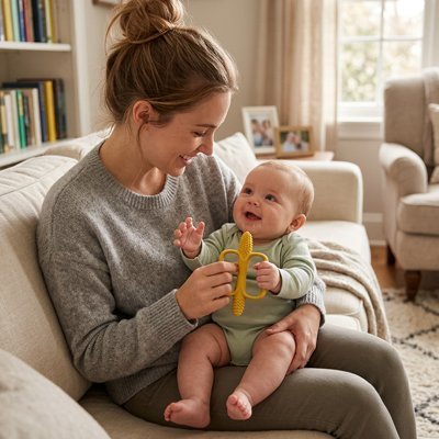 Anneau dentition bébé | Douceur Mini‑Mousse - Mon P'tit Nid Bébé