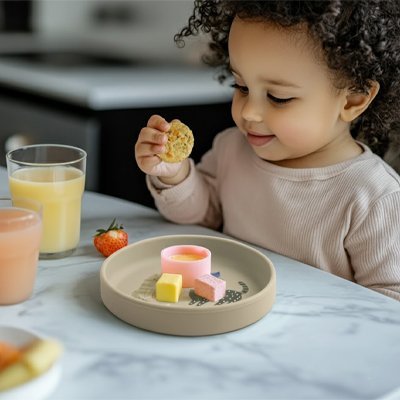 Assiette bebe | Antidérapante ergonomique - Mon P'tit Nid Bébé