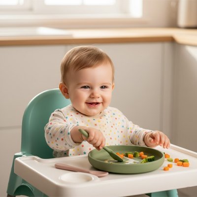 Assiette bebe | Antidérapante ergonomique - Mon P'tit Nid Bébé