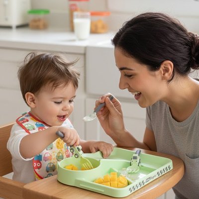 Assiette bebe | Antidérapante Incassable - Mon P'tit Nid Bébé