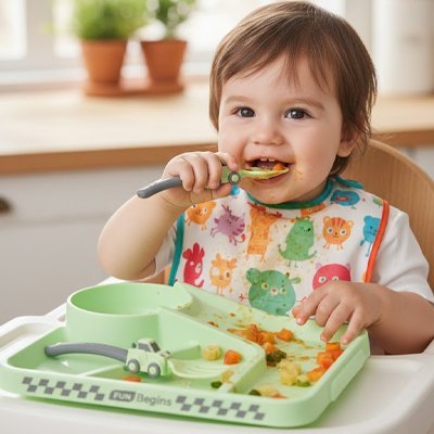 Assiette bebe | Antidérapante Incassable - Mon P'tit Nid Bébé