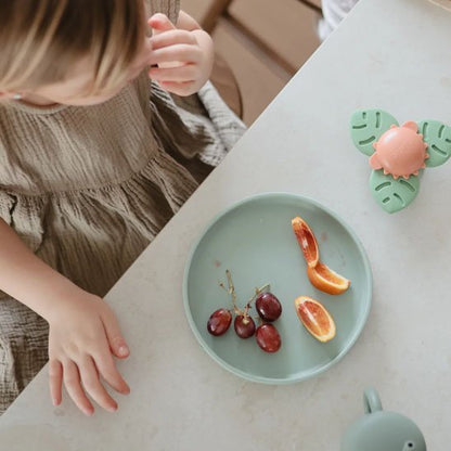 Assiette bebe gouter a table