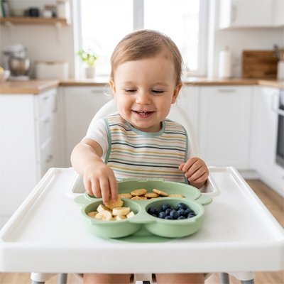 Assiette bebe ventouse | Antidérapante - Mon P'tit Nid Bébé