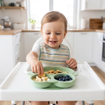 Assiette bebe ventouse bebe a table
