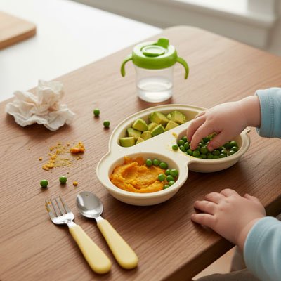 Assiette bébé ventouse plusieurs aliments