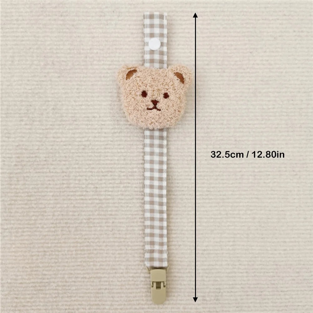 Attache tetine conventionnel ours beige