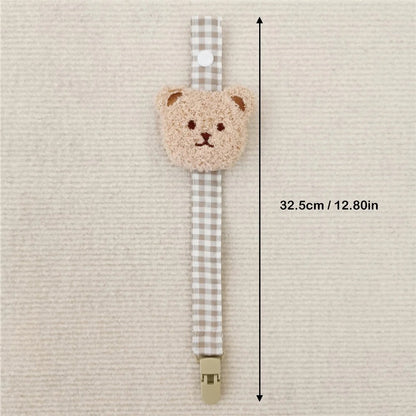 Attache tetine conventionnel ours beige
