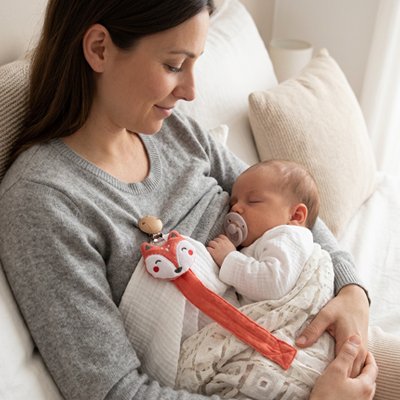 Attache tetine renard maman porte bebe