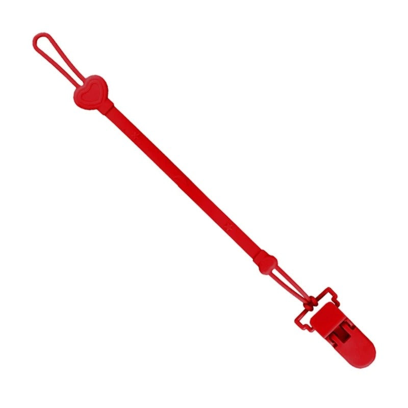 Attache tetine securisee et elegante rouge