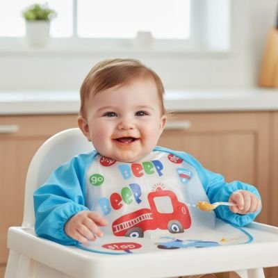 Bavoir manche longue | Imperméable - Mon P'tit Nid Bébé