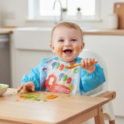 Bavoir manche longue | Imperméable - Mon P'tit Nid Bébé