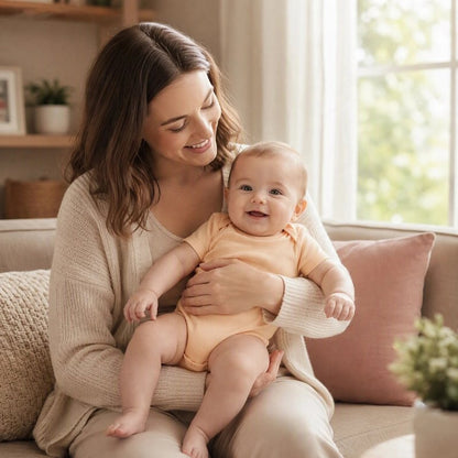 Body bebe fille pression coton maman et bébé rient