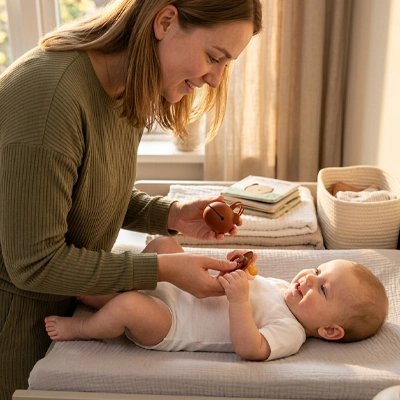 Boite a tetine​ hygienique maman donne la tetine a son bebe