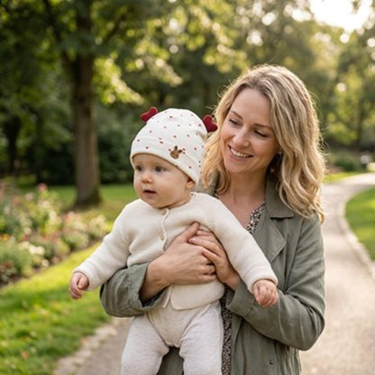 Bonnet bebe doux et chaud balade maman et bebe