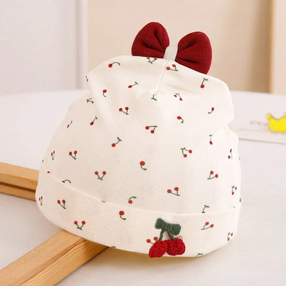 Bonnet bebe doux et chaud cerises