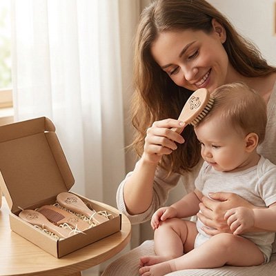 Brosse cheveux pour bebe | Douceur Câlin - Mon P'tit Nid Bébé