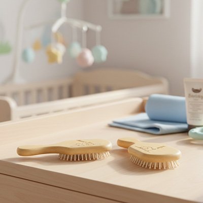 Brosse cheveux pour bebe poils naturels