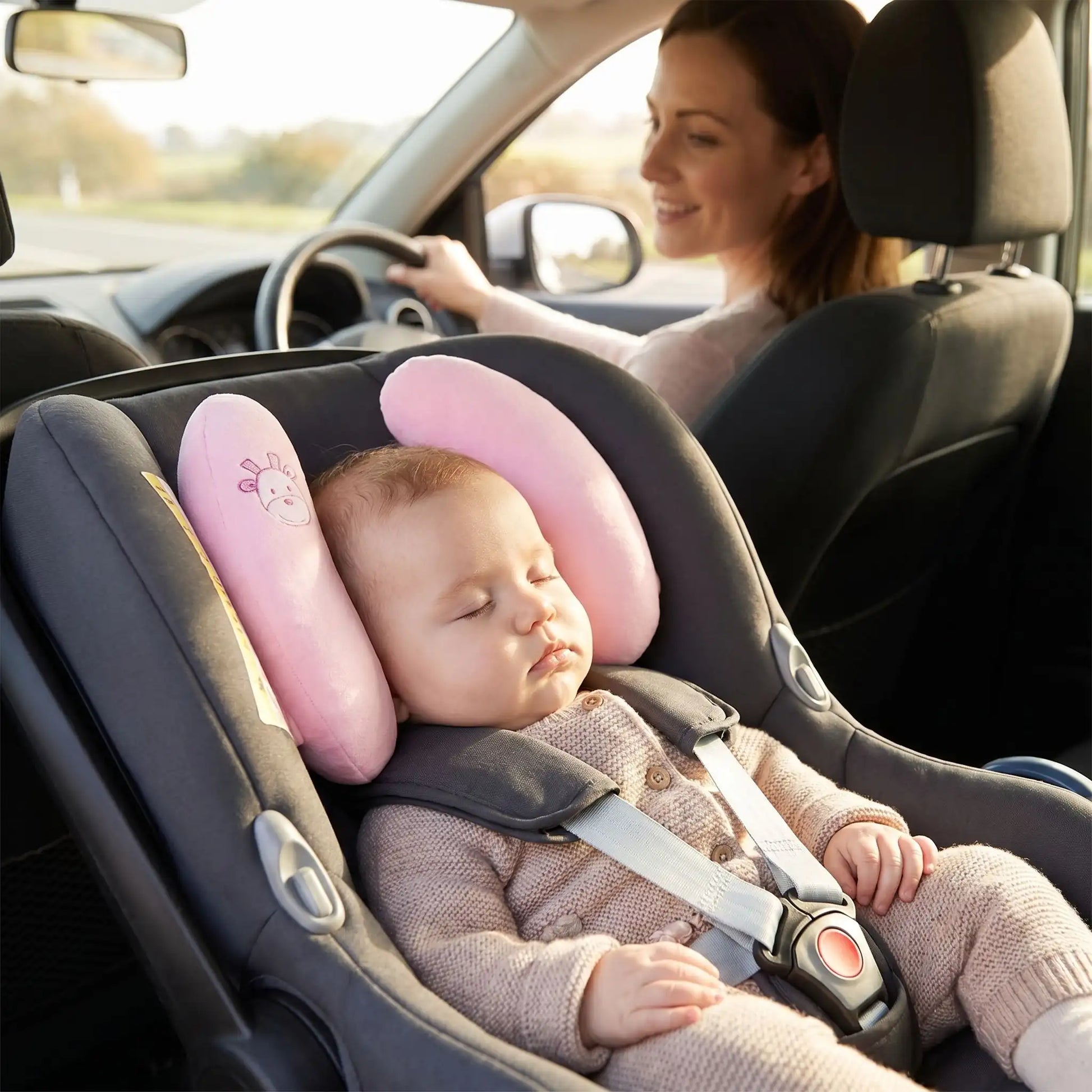 Cale tete bebe forme papillon bebe dort en voiture