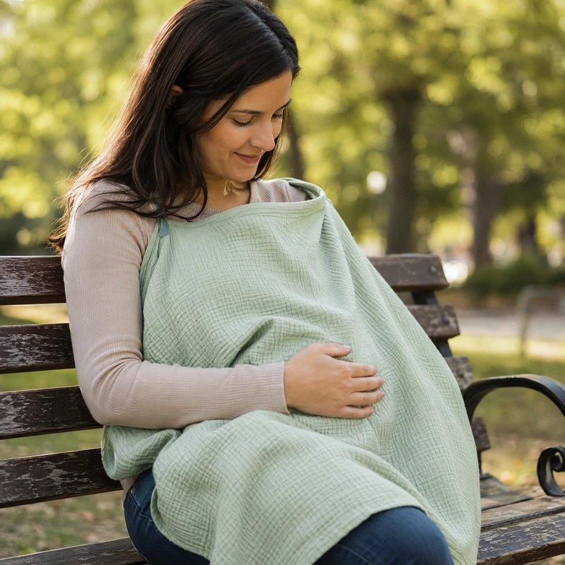 Cape d'allaitement agreable maman nourrit son bébé discrètement