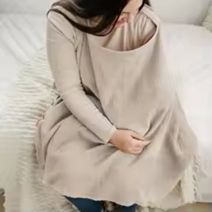 Cape d'allaitement coton doux beige