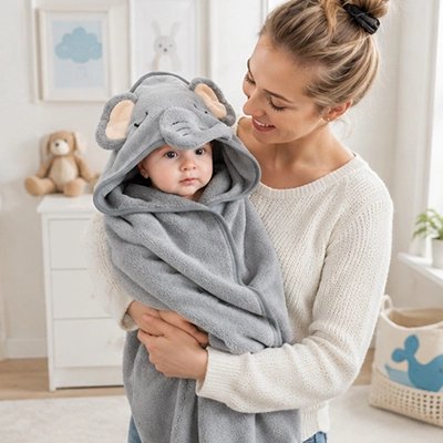 Cape de bain bebe ultra douce maman porte bebe