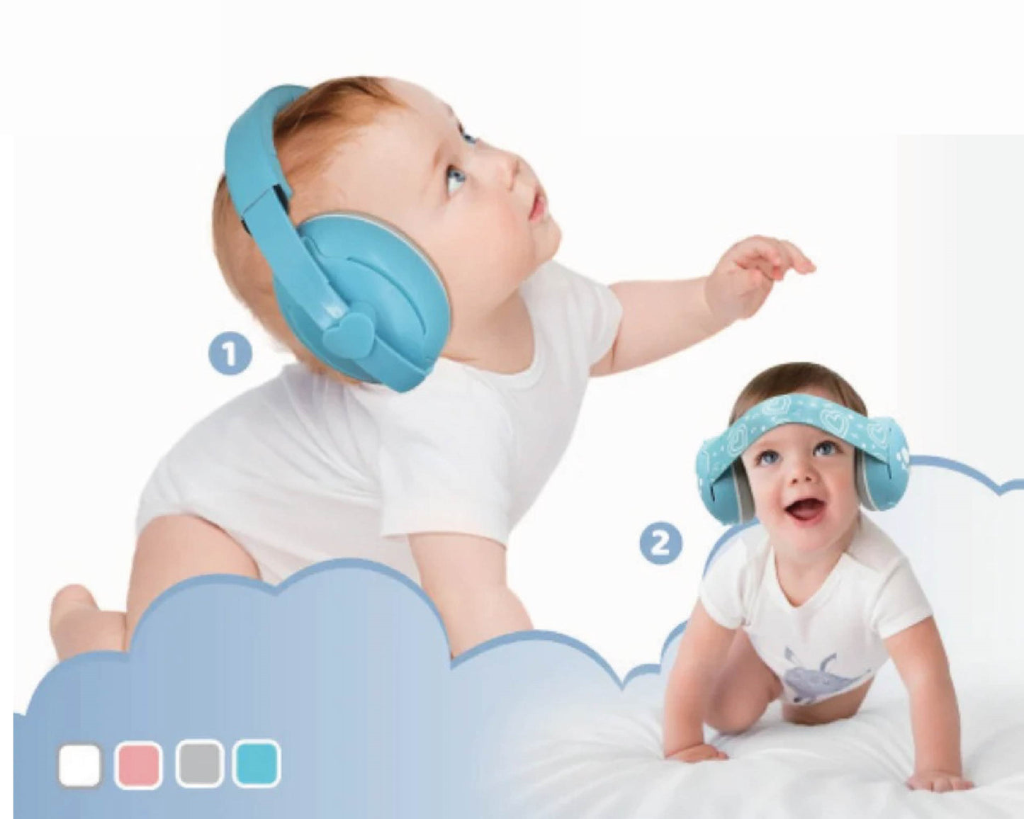 Casque anti bruit bebe bleu bebe qui rampe