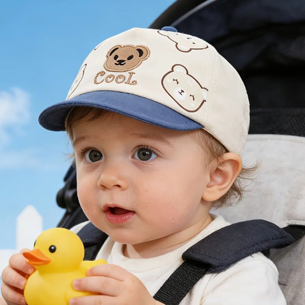 Casquette bébé | Motif Ours Respirante - Mon P'tit Nid Bébé