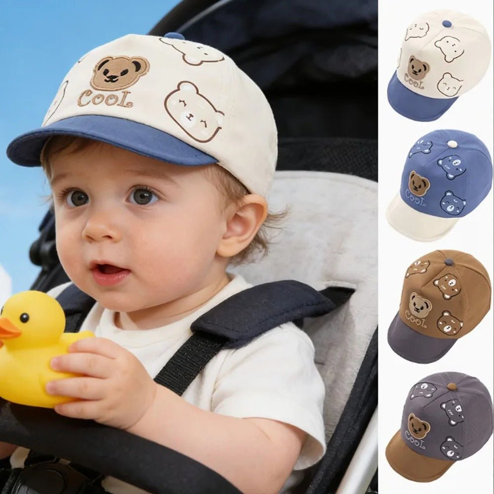Casquette bébé | Motif Ours Respirante - Mon P'tit Nid Bébé