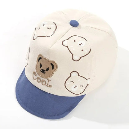 Casquette bebe motif ours respirante blanc