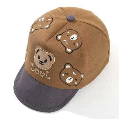 Casquette bebe motif ours respirante marron