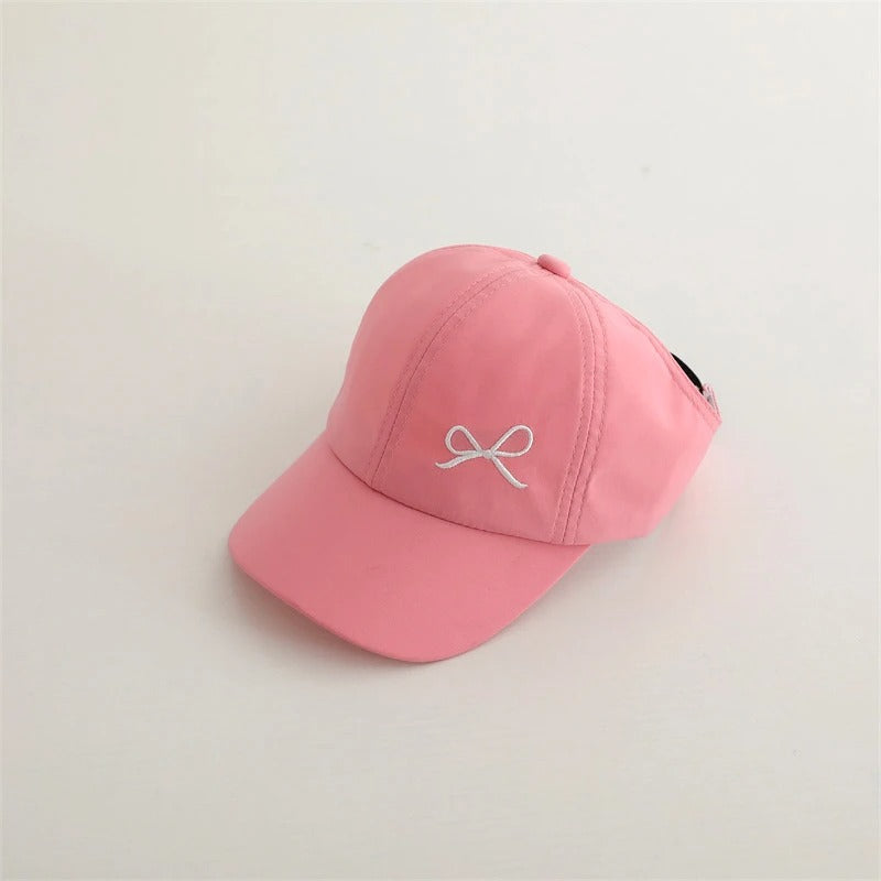 Casquette bebe noeud coeur rose