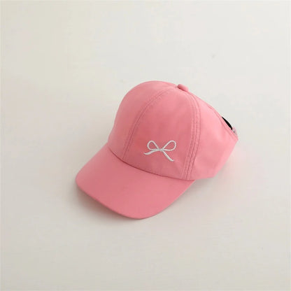 Casquette bebe noeud coeur rose