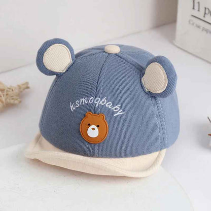 Casquette bebe protection ajustable bleu