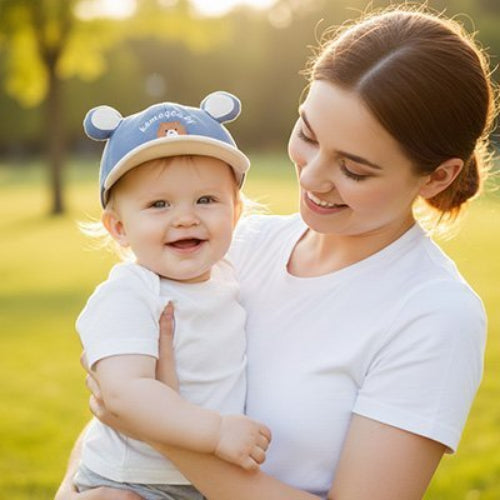 Casquette bebe protection ajustable maman porte son bebe