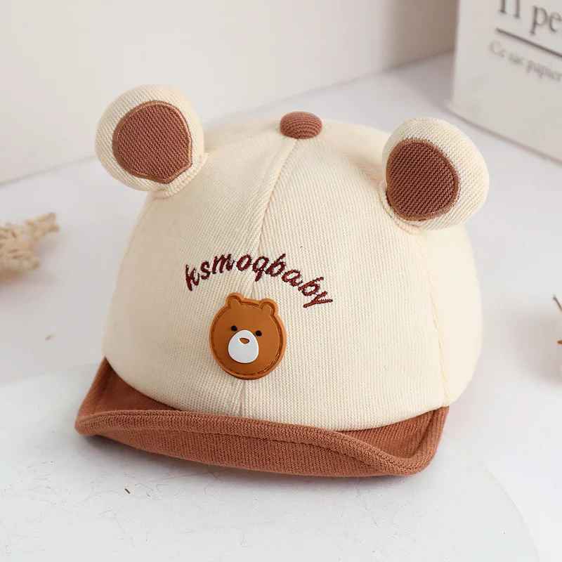 Casquette bebe protection ajustable marron
