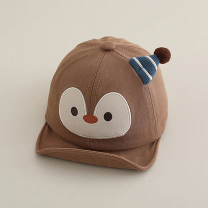 Casquette bebe protection nuque marron