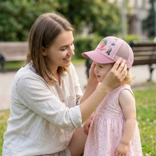 Casquette bebe protection ultime maman ajuste la visiere de la casquette