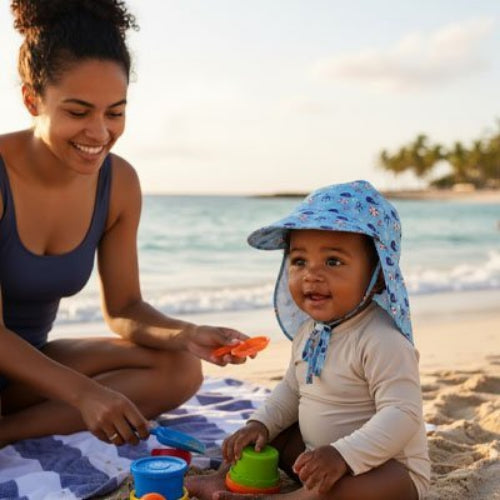 Casquette pour bebe ultraconfort bebe joue a la plage