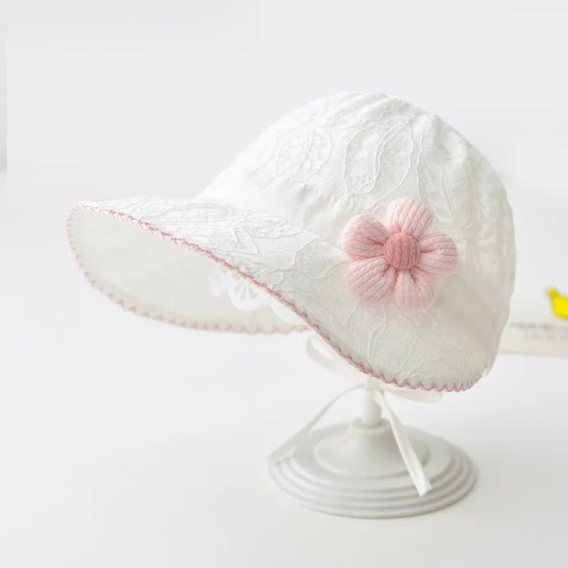 Chapeau bebe anti UV reglable blanc pur