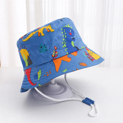 Chapeau bebe coton bio protection dinosaures